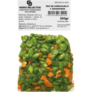 Mix de habichuelas con zanahoria en cuadros