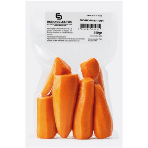 Zanahoria pelada empacada al vacío